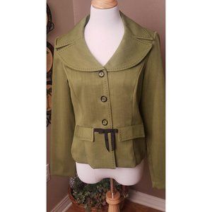 Sweet Suit Jacket 3 Button False Pockets  Green